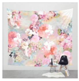 Love Of A Flower Wall Tapestry Wall Hanging Wall Decor Bedspread Blanket Curtain Throw Table Cloth Tapestries Home Decoration (size: 130x150cm)